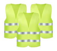 Romon Gilet Alta visibilità, 3 Pezzi Universale Giallo Giubbotto Sicurezza Riflettente, Giubbotto Catarifrangente Auto, Giubbotti di Sicurezza per Conducenti Cantiere Stradale Assistenza Uomo Donne