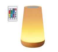 Romon Lampada da Comodino, Luce Notturna Bambini, Lampada LED Colorata con 13 Colori, Luminosità Regolabile, 3 Modi d’Illuminazione, Touch e Telecomando, Ricaricabile Lampada Senza Fili per Neonato