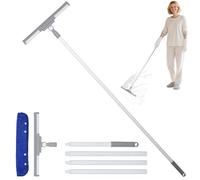 Romon Lavavetri con Manico Telescopico(136cm), Pulisci Vetri con Tergivetro in Silicone e Lavavetri in Microfibra, Tergivetri Doccia Strumenti per la Pulizia dei Vetri per Bagno Auto Vetro Finestre