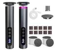 Romon Lima Elettrica per Piedi 2 in 1, 9 Velocità Regolabili con Display LCD, Pedicure Elettrico Ricaricabile, Kit Completo 30 Accessori per Calli e Talloni Screpolati