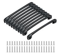 Romon Maniglie Per Mobili Da Cucina,Passo 128mm Maniglie Per Mobili,Maniglia In Alluminio,Maniglie Cucina,Per Scrivanie,Cassetti, Armadi,Guardaroba,Con Viti Coordinate,Nero,10 Pezzi