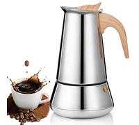 Romon Moka Caffettiera Acciaio Inox, 350ml Compatibile con Gas Macchina da Caffè Argenta per caffè espresso