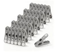 Romon Mollette, 30 Pezzi Bucatos Clip Porta Esterno Plastica per Telo da Spiaggia, Grigio Plastica Clothes Pegs con Silicone Antiscivolo, Antivento Lavanderia Pioli per Asciugamani Lenzuola Vestiti