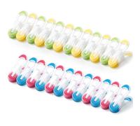 Romon Mollette per Bucato, 24 Pezzi Soft Peg Mollette da Bucato Mollette Alimenti da Cucina, Porta Mollette Bucato Esterno Antisegno Mini Mollette Clip Plastica con Impugnatura Morbida Multicolore