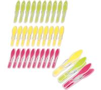 Romon Mollette per bucato 30 Pezzi Colori Rosso Verde Giallo, Antisegno per Bucato, Resistenti in PP+TPR con Molla Rinforzata, Ideali per Panni Asciugamani