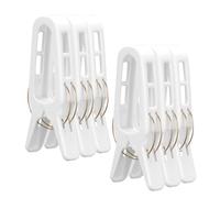 Romon Mollette Per Bucato Grandi Bianche, 6 Pezzi Barrette Per Telo Mare, Forte Grip Clip Antivento Per Spiaggia, Piscina E Giardino