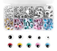 Romon Occhietti Adesivi, 420 Pezzi Occhi Mobili Adesivi Wiggle Eyes Rotondo Plastica Autoadesivi Occhietti Colorati, 5mm/6mm/8mm/10mm/12mm Per Scrapbooking Decorazioni Creazione Bambole Pupazzi