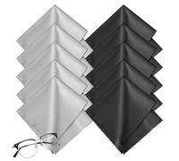 Romon Panni Microfibra Occhiali, 20pcs 20cm x 20cm Microfibra Panno di Pulizia per la Pulizia di Lenti Panno Pulizia Occhiali da Vista Riutilizzabile, Tablet, Telefoni, 10 Nero & 10 Grigio