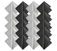 Romon Panni Microfibra Occhiali, 20pcs Microfibra Panno di Pulizia per la Pulizia di Lenti Panno Pulizia Occhiali da Vista Riutilizzabile, 20cm x 20cm per Lenti, Tablet, Telefoni, Nero & Grigio