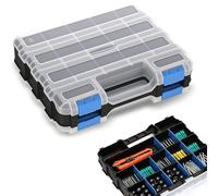 Romon Porta Minuteria Doppio Lato Con 24 Scompartimenti Regolabili, Chiusure Di Sicurezza, Materiale Pp Resistente, Colore Blu, 32x27x8cm Per Viti E Componenti
