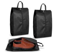 Romon Scarpe da Viaggio, Borsa per Scarpe Idrorepellente Borsa per Scarpe Antipolvere Borsa in Tessuto con Cerniera, 41 * 26cm, Borsa di Immagazzinaggio da Viaggio per Casa e Viaggi, Nero(2 pezzi)