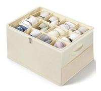 Romon Scatole per Scarpe, Adatto Per 12 Paia, Beige, Con Coperchio Trasparente E Maniglia, Organizer Scarpe Salvaspazio, 43x32x32cm