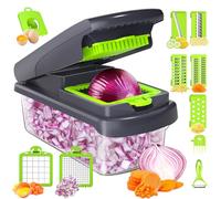 Romon Taglia Verdure, Affetta Verdure, Tagliaverdure, 15 in 1 Affettaverdure e Tagliaverdure Multifunzionale, Trita Verdure Manuale per Cubetti, Bastoncini, Fette, Strisce e Quarti