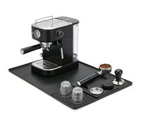Romon Tappetino per Macchina da Caffè 2 in 1 | Tappetino in Silicone Antiscivolo per Caffè Espresso con Zona Tassaggio, Impermeabile, 40x60 cm, Nero