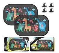 Romon Tendine Parasole Auto Bambini, Tendine Parasole Auto Universali, Parasole Auto Bambini Protezione Dai Raggi UV, 50 X 30cm, 2 Pezzi - Animali