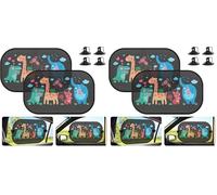 Romon Tendine Parasole Auto Bambini, Tendine Parasole Autos Universali, Parasoles Auto Bambini Protezione Dai Raggi UV, 50 X 30cm, 2 Pezzi - Animali (Confezione da 2)