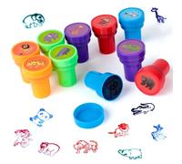 Romon Timbri bambini, 10 Pezzi Animale, Autostampanti Multicolore Giocattoli Adatto, Gadget Feste Compleanno Bambini Regalini Fine Timbri per Regali di Feste, Ricompense Scolastiche, Compleanno