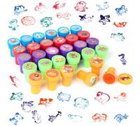 Romon Timbri bambini, 30 Pezzi Animale, Autostampanti Multicolore Giocattoli Adatto, Gadget Feste Compleanno Bambini Regalini Fine Timbri per Regali di Feste, Ricompense Scolastiche, Compleanno