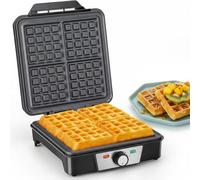 Romon Waffle Maker, Piastra Waffle Macchine per 4 Waffle 1200 Watt Waffel Pancake Piastra Cucina Piccola con Rivestimento Antiaderente Delle Piastre Riscaldanti per Compleanni Feste di Famiglia, Nero