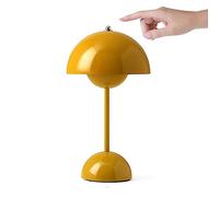 Flowerpot Lamp, Mushroom Table Lamp,LED Touch Dimmable Flowerpot Table Lamp,lampada tavolo con 3 modalità luminosità,Decorative Retro Desk Lamp for Bedroom,Office,Bar,Restaurants Yellow