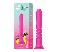 ROMP Jiggle Vibratore Dildo a Spinta per Donna | Giocattolo Sessuale Vibrante con Ventosa Potente | 6 Intensità, 4 Modalità | Ricaricabile in Silicone Resistente agli Spruzzi | Piacere Mani Libere