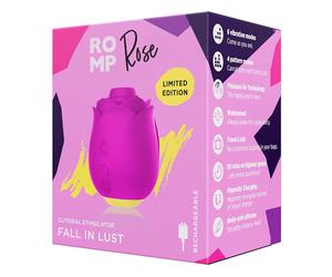ROMP Rose - succhiatore clitoride con vibrazione - silicone rosa