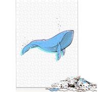 Rompecabezas cuadrado de ballena solitaria de 1000 piezas Para adultos y rompecabezas de Papel, juguetes educativos de aprendizaje, juegos familiares, 38 x 26 cm/1000 piezas
