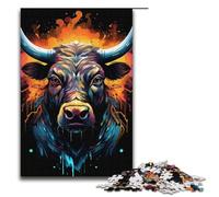 Rompecabezas de 1000 piezas colorido y psicodélico con alma de animal vaca. Divertido rompecabezas para la familia. Gran regalo para fanáticos del anime. Regalo para adultos de 1000 piezas.