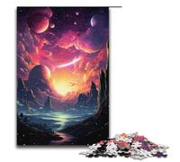 Rompecabezas de 1000 piezas con un colorido paisaje psicodélico espacial para adultos. Ideal como regalo para adolescentes de 14 años en adelante. 1000 piezas (38 x 26 cm).