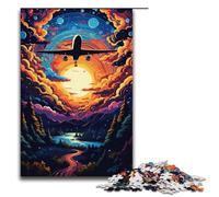 Rompecabezas de 1000 piezas de avión psicodélico colorido y colorido. Divertido rompecabezas para la familia. Gran regalo para fanáticos del anime. Regalo para adultos de 1000 piezas.