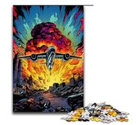 Rompecabezas de 1000 piezas de aviones de guerra psicodélicos coloridos y coloridos. Divertido rompecabezas para la familia. Gran regalo para fanáticos del anime. Regalo para adultos de 1000 piezas.