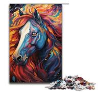 Rompecabezas de 1000 piezas de caballo arcoíris psicodélico colorido y colorido. Divertido rompecabezas para la familia. Gran regalo para fanáticos del anime. Regalo para adultos de 1000 piezas.