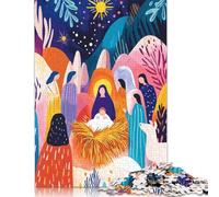 Rompecabezas de 1000 piezas de la vívida visión fauvista de la Adoración de los Pastores, 38 x 26 cm (1000 piezas)