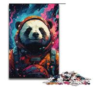 Rompecabezas de 1000 piezas de madera con diseño de panda psicodélico colorido para niños decoración del hogar 1000 piezas (38 x 26 cm)