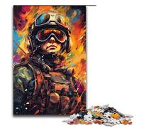 Rompecabezas de 1000 piezas de soldados psicodélicos coloridos y coloridos. Divertido rompecabezas para la familia. Gran regalo para fanáticos del anime. Regalo para adultos de 1000 piezas.