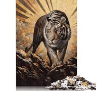 Rompecabezas de 1000 piezas de tigre dorado para adultos, rompecabezas para adultos, juegos educativos para el hogar, juguetes de bricolaje, 1000 piezas (75 x 50 cm)