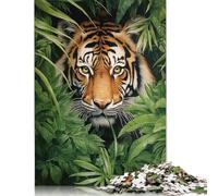 Rompecabezas de 1000 piezas de tigre en la jungla para adultos, rompecabezas para adultos y adolescentes, rompecabezas de ingenio para adultos, 38 x 26 cm/1000 piezas