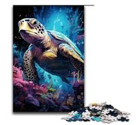 Rompecabezas de 1000 piezas de tortugas psicodélicas coloridas y coloridas. Divertido rompecabezas para la familia. Gran regalo para fanáticos del anime. Regalo para adultos de 1000 piezas.