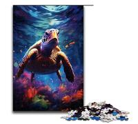 Rompecabezas de 1000 piezas de tortugas psicodélicas coloridas y coloridas. Divertido rompecabezas para la familia. Gran regalo para fanáticos del anime. Regalo para adultos de 1000 piezas.