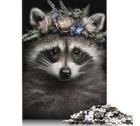 Rompecabezas de 1000 piezas de un adorable mapache bebé esponjoso para adultos, juego educativo para adultos y adolescentes, 1000 piezas (75 x 50 cm)