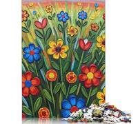 Rompecabezas de 1000 piezas de un campo de flores de colores para adultos y adolescentes. Rompecabezas de madera para adolescentes, regalos, juegos de relajación, 1000 piezas (75 x 50 cm).