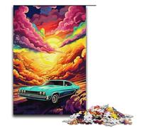Rompecabezas de 1000 piezas para adultos colorido juego de rompecabezas de coches clásicos psicodélicos retro. Decoración perfecta para adolescentes a partir de 14 años. 1000 piezas (38 x 26 cm).