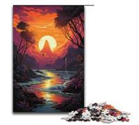 Rompecabezas de 1000 piezas para adultos colorido paraíso psicodélico costero rompecabezas de madera juego desafiante 1000 piezas (38 x 26 cm)