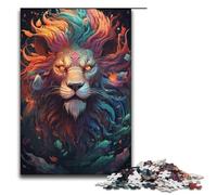 Rompecabezas de 1000 piezas para adultos colorido psicodélico alma león dragón ideal como regalo para toda la familia 1000 piezas (38 x 26 cm)