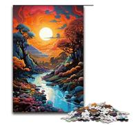 Rompecabezas de 1000 piezas para adultos colorido río psicodélico ideal como regalo de cumpleaños para adolescentes a partir de 14 años (75 x 50 cm).