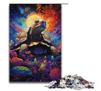 Rompecabezas de 1000 piezas para adultos colorido rompecabezas de tortuga psicodélica. Un juego desafiante una obra de arte ideal para adolescentes de 14 años en adelante. 1000 piezas (38 x 26 cm).