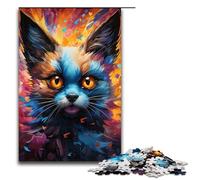 Rompecabezas de 1000 piezas para adultos colorido rompecabezas psicodélico de gato siamés juego práctico decoración única para el hogar y regalos 1000 piezas (75 x 50 cm)
