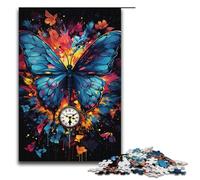 Rompecabezas de 1000 piezas para adultos colorido rompecabezas psicodélico de mariposas juego práctico decoración única para el hogar y regalos 1000 piezas (38 x 26 cm)