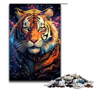 Rompecabezas de 1000 piezas para adultos colorido tigre psicodélico juego práctico decoración única para el hogar y regalos 1000 piezas (75 x 50 cm)