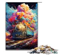 Rompecabezas de 1000 piezas para adultos colorido tren psicodélico juego práctico decoración única para el hogar y regalos 1000 piezas (75 x 50 cm)